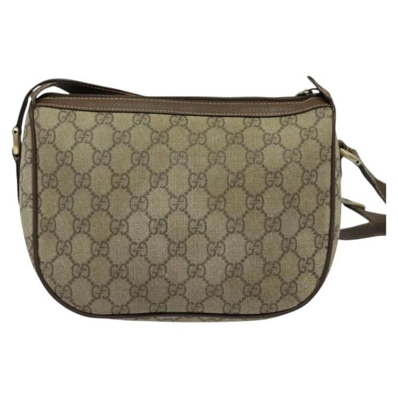 GUCCI GG Supreme Web Sherry Line Bag PVC Beige Gold - Picture 3 of 16